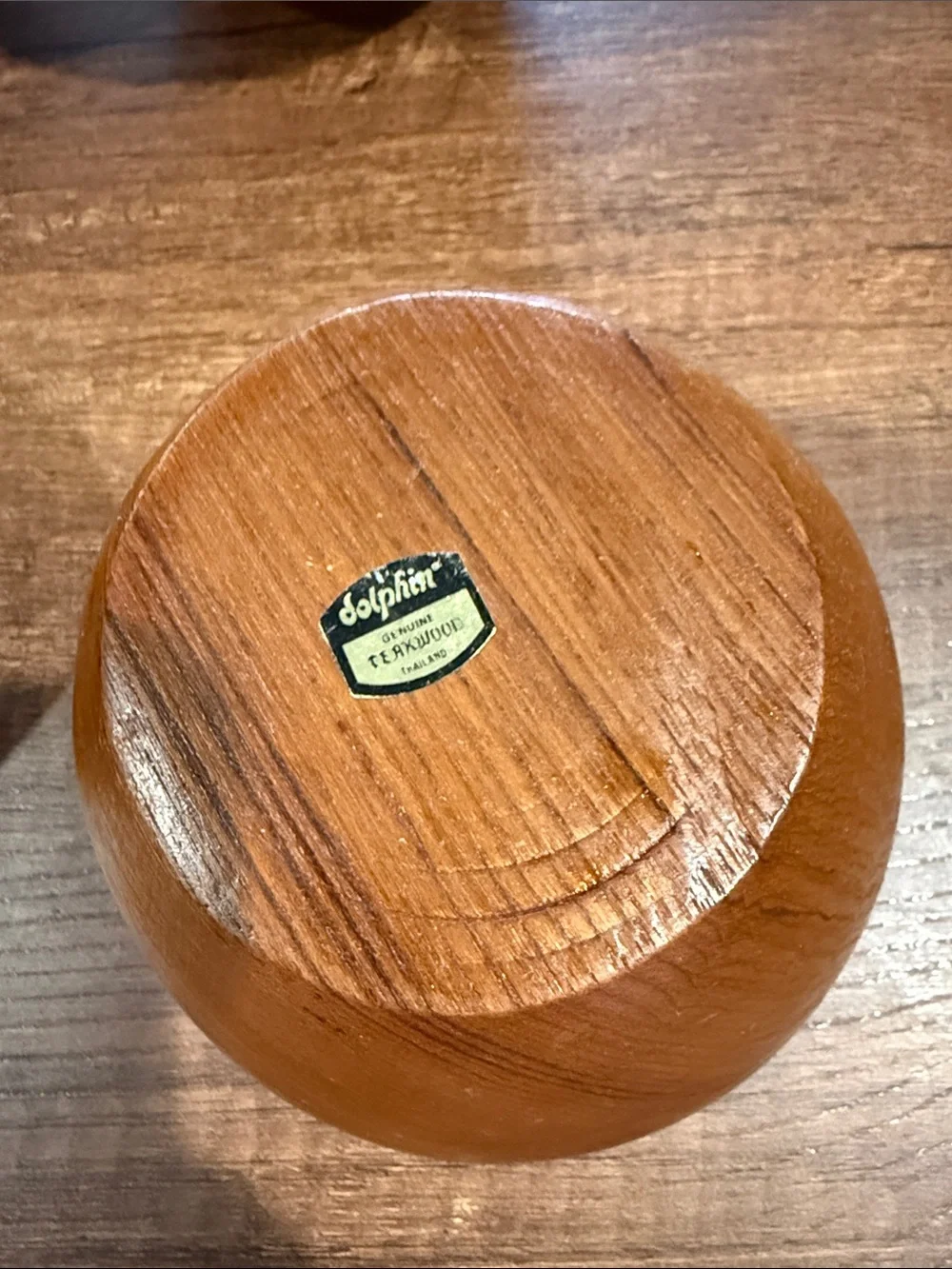 Dolphin Genuine Teakwood Serving Bowls - Set of 4, Warm Brown